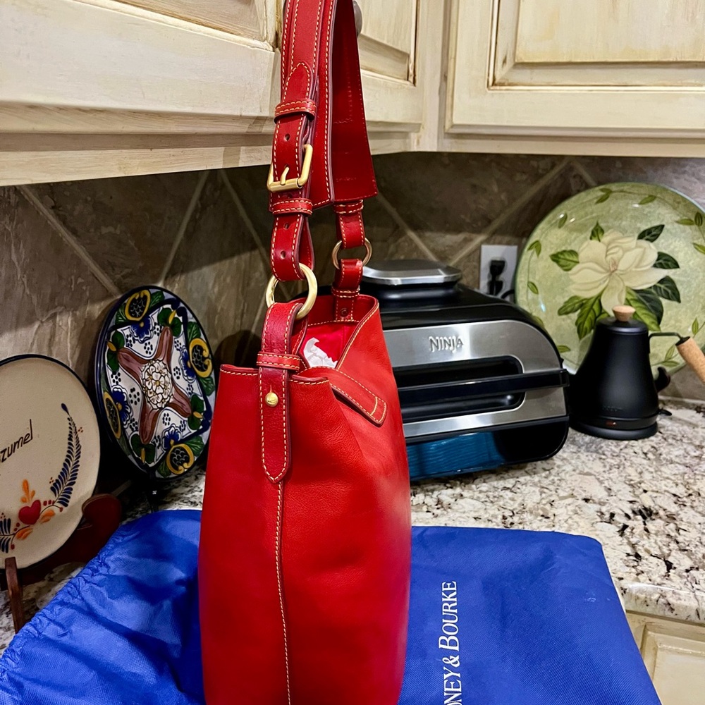 Dooney & Bourke Red Florentine Lily Bucket - Picture 5 of 8